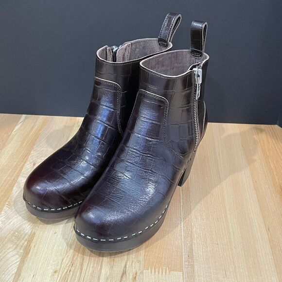 Swedish Hasbeens Boots Zip It Emy Clog Ankle Boots | NWOB - Picture 2 of 7